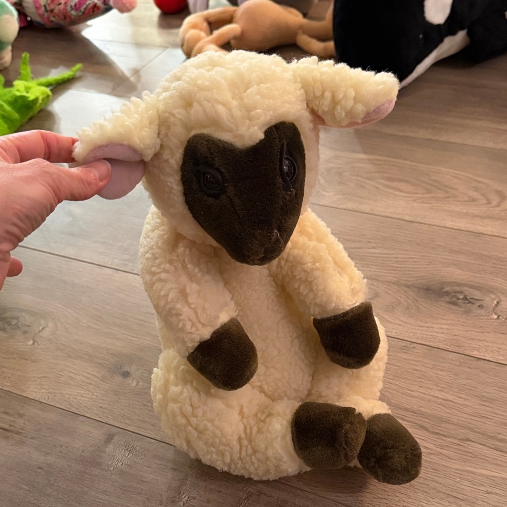 Vintage Carousel by Guy Cream and Brown Lamb Plush 1983 Korea